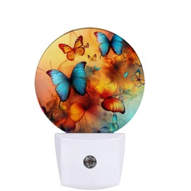 Cosharkly Colorful Butterfly Night Light,Night Lights Plug into Wall for Kitchens Toilets Bedroom Decorative Half Round Nightlight Led Lamp 0.5W Sleep Friendly