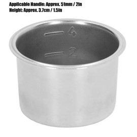 Porous Filter Basket, Stainless Steel Coffee Powder Portafilter Filter Bowl 4 Cup Removable Double Wall Strainer Tank for 51mm Handle