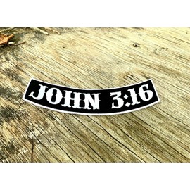 John 3:16 Christian Biker Rocker Patch 12"X3" for Jacket Vest Leathers
