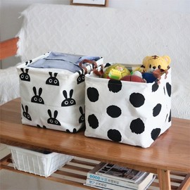 Stylish Cotton Storage Organizer Big Dot Basket 2ea