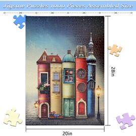 MISITU 1000 Pieces Jigsaw Puzzles for Adults,Book City Castle 1000 Pieces Adult Puzzles,Home Decorative Art Craft Puzzles,Gift for Birthday Christmas Teenage Challenge Difficult Puzzles 1000 Pieces