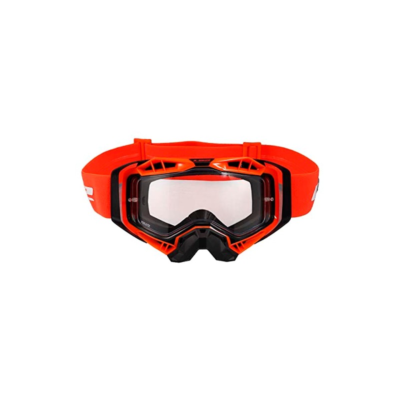 LS2 Helmets Aura Goggle (Black/Hi-Vis Orange with Clear Lens)
