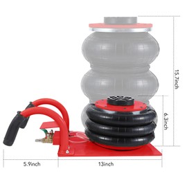 MERXENG 3 Ton/6600 lbs Triple Bag Air Jack, Portable Pneumatic Car Jacks Fast Lifting to15.75 Inch Height