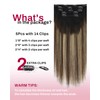 Clip in Hair Extensions Black Brown Ombre Low Bulk 16