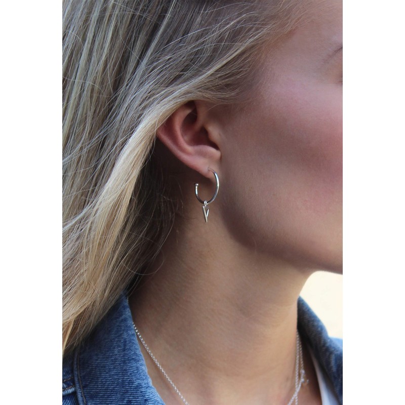 Elli Women's Creole Pendant Earrings Trend in 925 Sterling Silver,