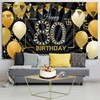 Happy 80th Birthday Backdrop Banner Extra Large Black and Gold