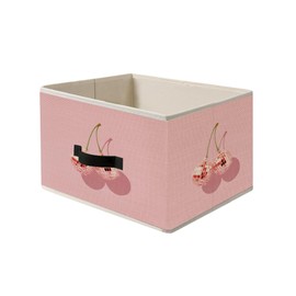 JWVK Funky Y2K Pink Disco Ball Cherry Storage Bins, Trendy Preppy Pink Collapsible Fabric Storage Basket Organizer for Clothes Toys Books Girls Room Dorm Bedroom