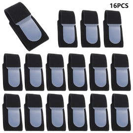 Finger Splints for Broken Finger, Finger Splints for Arthritis,16 Pcs Finger Splint, Finger Support with Magic Sticker, Breathable Fiber Cloth,for Arthritis, Tenosynovitis and Trigger Fingers(Black)