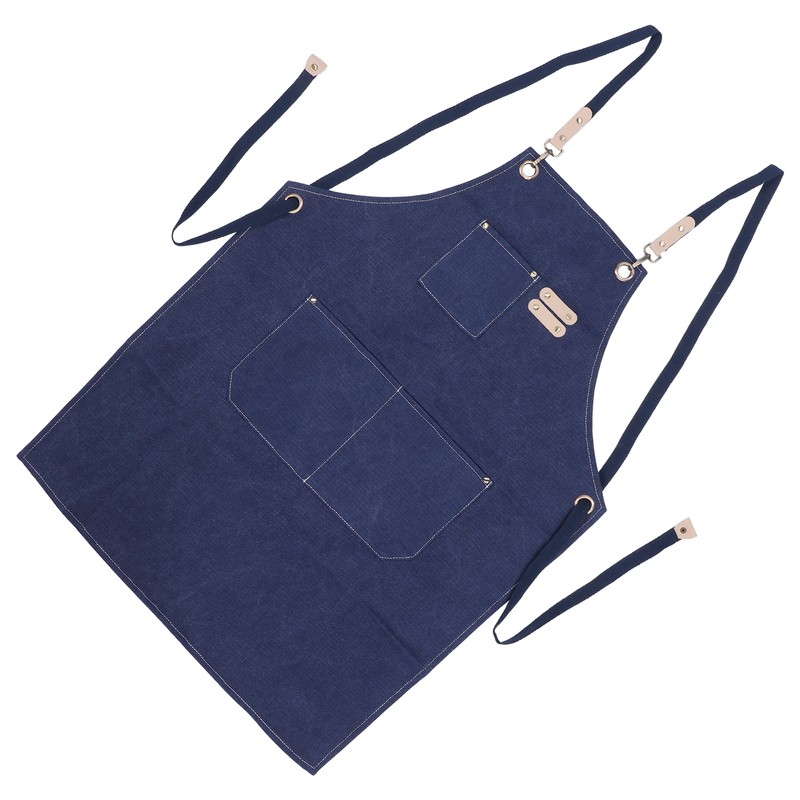 Cotton Canvas Apron Adjustable Cross Back Apron Kitchen Cooking Apron