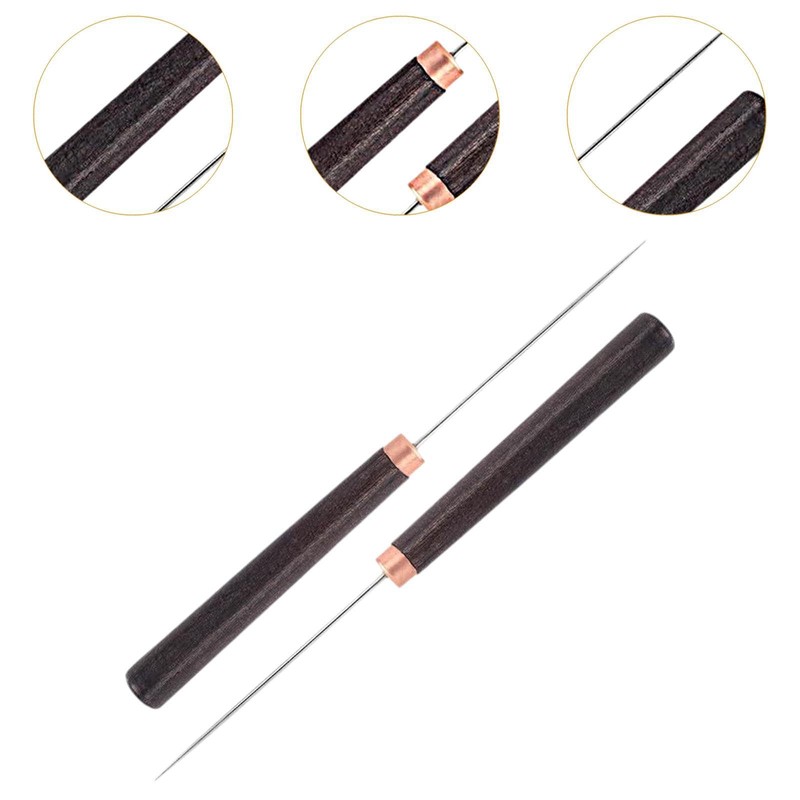 Perfeclan 2pcs Awl Punch Tool Scratch Awl Professional with Wooden