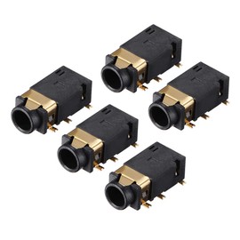sourcing map Audio Socket Connector PCB Internal Socket 6 Pin PJ-311D/PJ-342B 3.5 mm Pack of 5