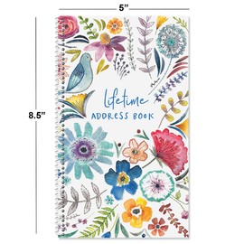 Embroidered Florals Lifetime Address Book -72 Page, Soft Cover Telephone Number and Address Keeper