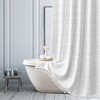 ggaimwf Striped Farmhouse White Shower Curtain Boho Linen Fabric Shower