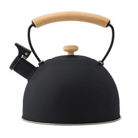 Kettle, Pipe Kettle, Food Grade Stainless Steel, Ergonomic Wooden Handle, Thickened Composite Base, Suitable for All Cooker Types, Including Induction (2.5 L)