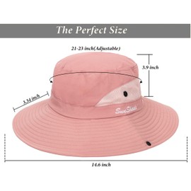 Womens Summer Quick-Dry-Sun-Hat Outdoor - Mesh Wide Brim UV-Protection Beach Fishing Hat with Ponytail Hole Foldable