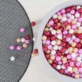 GOGOSO Plastic Balls Play Pit Balls for Baby Kid Ball Play Pit Play Yard, Baby Fance, Playpen, Playtent with 4 Colors,2.17inches, Pearl Pink+Brown+Pearl Red+White