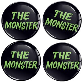 Skino Eu 4 x 55 mm Sticker Car Sticker for Hub Caps Hub Caps Hub Cap Wheel Sticker Monster Green A 2355