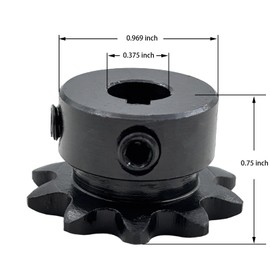 Saelno #35 Roller Chain Sprocket Type B 3/8 inch Bore 10 Tooth, Hardened Antirust 1045 Steel Drive Sprockets 35B10-3/8