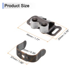 uxcell 8 Set Cabinet Door Catch, Cabinet Latch Lock Metal with Screw for Cupboard Kitchen Closet Wardrobe Door, Red Bronze