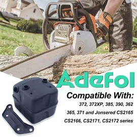 Adefol Exhaust Kit for Husqvarna 372 372XP 390XP 365 385 Series, Exhaust Muffler + Gaskets + Bracket + Cooling Plate Accessories Exhaust Silencer Replacement Parts