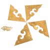 dophee 4Pcs 1.77" Brass Flat Corners Bracket, Retro Table Corner
