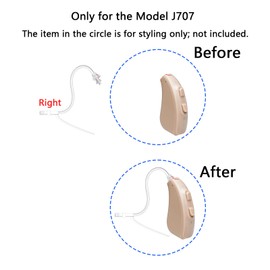 Banglijian Hearing Amplifier Replacement Slim Sound Tubes for BLJ-707 (Red-Right Ear)