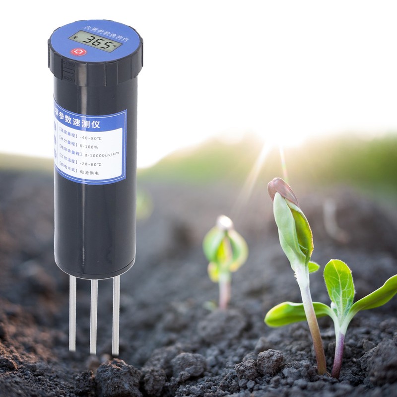 Soil EC Tester Stainless Steel Corrosion Resistant Durable LCD Accurate