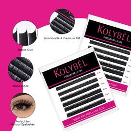 KOLYBEL Bottom Lash Extension 0.07 B Curl 5-7mm Mixed Length Tray Black Premium Eyelash Extensions Soft Under Lower Eyelash Extension for Salon Use (Bottom,0.07-B-5-7mm)