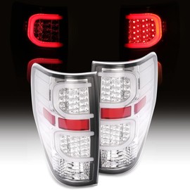 HECASA LED Rear Tail Light Compatible with 2009-2014 Ford F150 LED Tube Bar LH&RH Clear Lens lamp Plastic Running/Brake/Reverse Light Turn Signal Replacement for FO2818143