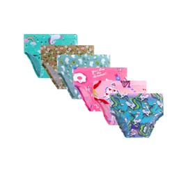 LOLPIP Girls Panties 100% Cotton Underwears for Toddler Girl Assorted Undies 6-Pack Briefs Potty Training Pants Size 2-3 Years