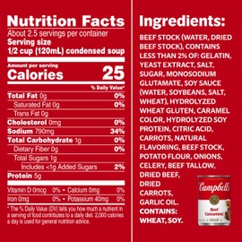 Campbell's Condensed Beef Consomme Soup, 10.5 oz Can (12 Pack)
