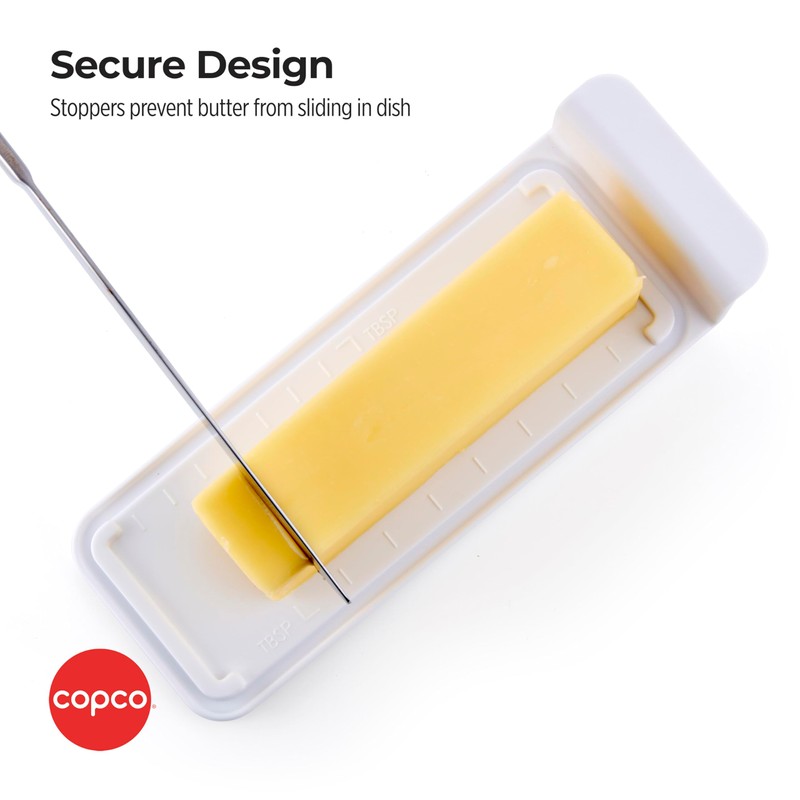 Copco Butter Dish with Clear Lid and Measurment Guide, 7.2
