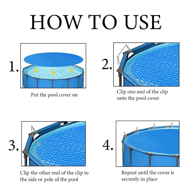 10 PCS Stainless Steel Swimming Pool Cover Clips,for Aboves Ground