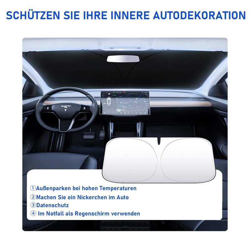 Sun Protection Car Windscreen, Foldable Windscreen Cover for Windscreen, 145