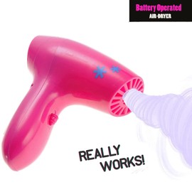 Beauty Hair Stylist Set - Boutique Beauty Salon Fashion Pretend Play Set for Girls with Toy Blow Dryer, Curler, Scissors, Comb, Mirror & Other Styling Tools