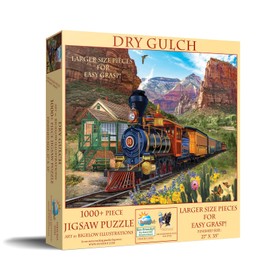 SUNSOUT INC - Dry Gulch - 1000 pc Large Pieces Jigsaw Puzzle by Artist: Bigelow Illustrations - Finished Size 27" x 35" - MPN# 31532