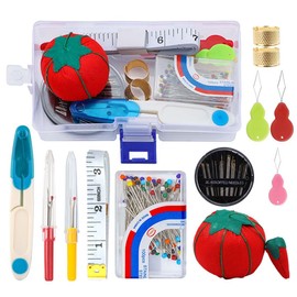 Sewing Needle Cushion Set, Sewing Accessories Set with Pin Cushion, Pins, Long Pins with Head, Colourful Head Pins, Stainless Steel Pins, Pins for Crafts, Sewing, Hemming, Craft Jewellery Components