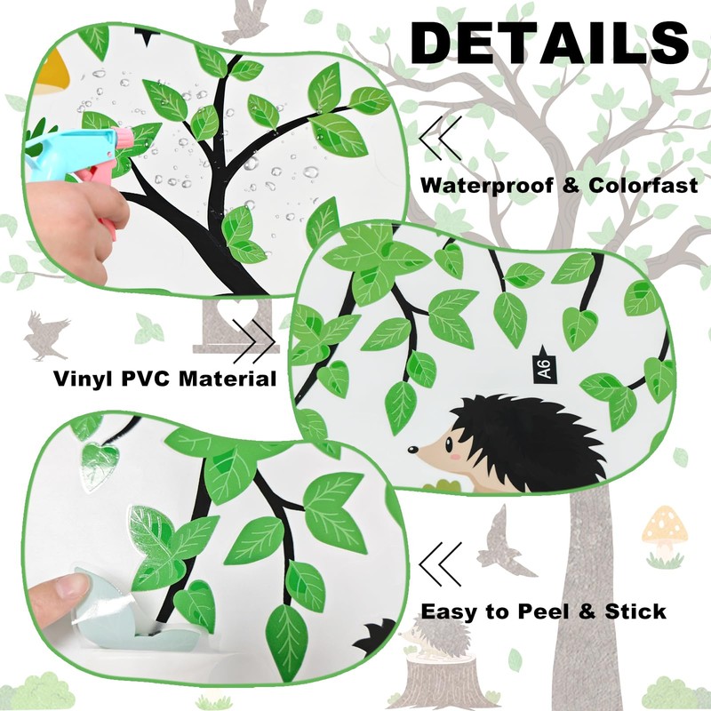Large Tree Wall Stickers Famliy Trees Wall Decals with Green