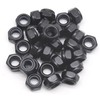 binifiMux 30Pcs M6-1.0mm Black Zinc Plated Nylon Lock Nuts Inserted