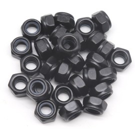 binifiMux 30Pcs M6-1.0mm Black Zinc Plated Nylon Lock Nuts Inserted Hex Self Clinching Nuts