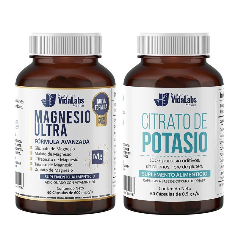 Pack Magnesio Ultra + Citrato de Potasio Nutrientes Vidalabs México