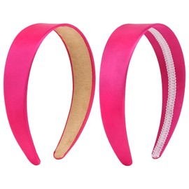 Casoty Rose Red Padded Headbands for Women Thin Satin Headband for Girls Head Bands for Women's Hair No Slip Hair Accessories for Women Girls