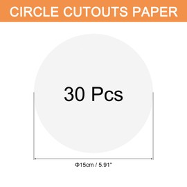 MECCANIXITY 30 PCS White Circle Cutouts Paper, 6 Inch Round Cutouts 200gsm/75lb Circle Cardstock for DIY Crafts Classroom Bulletin Board Decoration