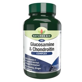 Natures Aid Glucosamine & Chondroitin Complex - Rosehip Ginger Turmeric Vitamin C Supplement - Joint Support Mobility, Flexibility & Cartilage Health - Non-GMO, Gluten-Free - 90 Capsules