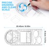 Vicloon Geometric Ruler, Multifunctional Geometric Ruler, Transparent Mathematics Drawing Ruler,