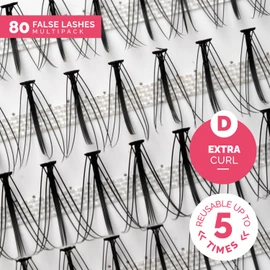 Renata Beauty 10D Radiant Look [D Curl] Individual False Eyelashes - Fake Lash Cluster Individual Eyelash Clusters - Natural-Looking Faux Lashes - in Lengths 10-13 mm - Set of 80 Pieces