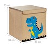 Relaxdays Storage Box, Dinosaur, Fabric Box for Children, Foldable, HBD: