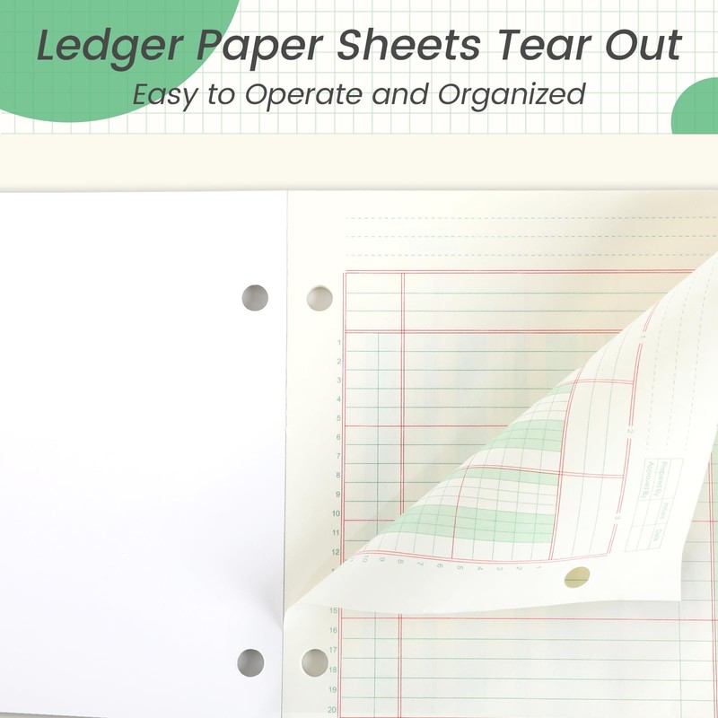 gisgfim 100 Sheets Columnar Analysis Pad, 3 Column Ledger, 3