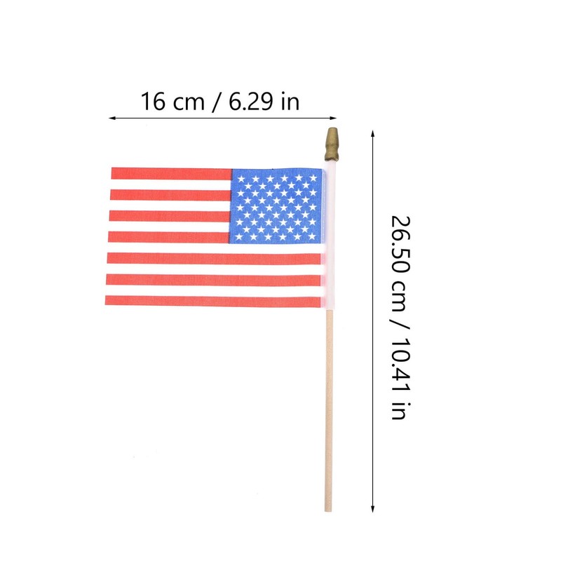 Mikinona USA Flags Wood Sticks 40 Small American Flags Perfect