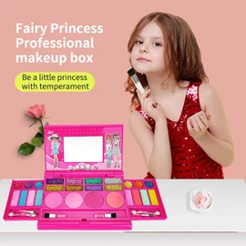 Non Toxic Girls Makeup Kit for Kids Washable Fashion Makeup Set Girls Play Cosmetics Set, Kids Makeup Kit for Girls Princess Real Washable Cosmetic 3+ Year Old Girl Birthday Gifts Pretend Play Toys
